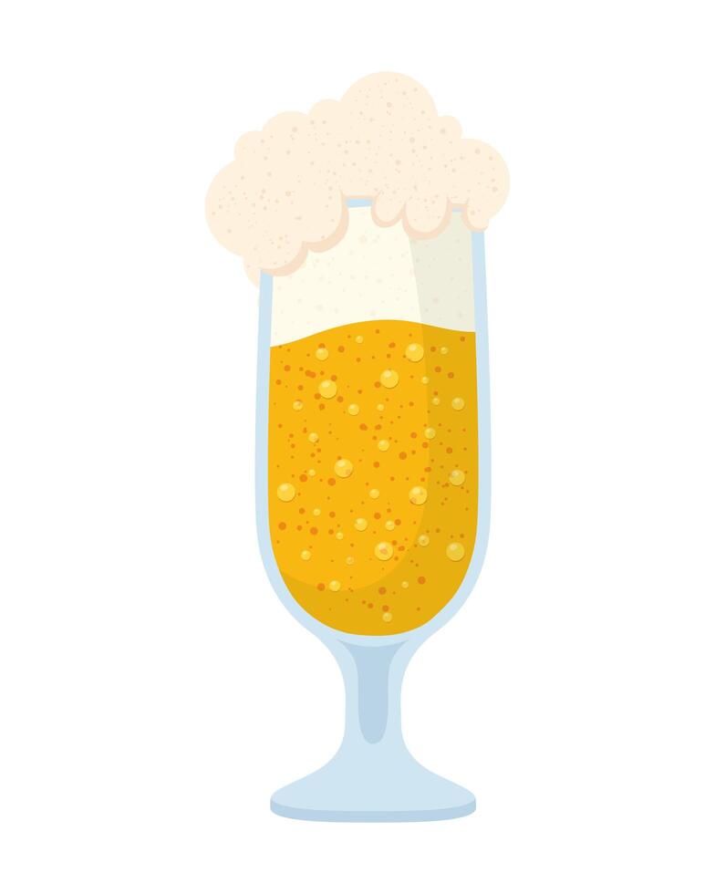 fresh beer in cup with foam isolated icon vector