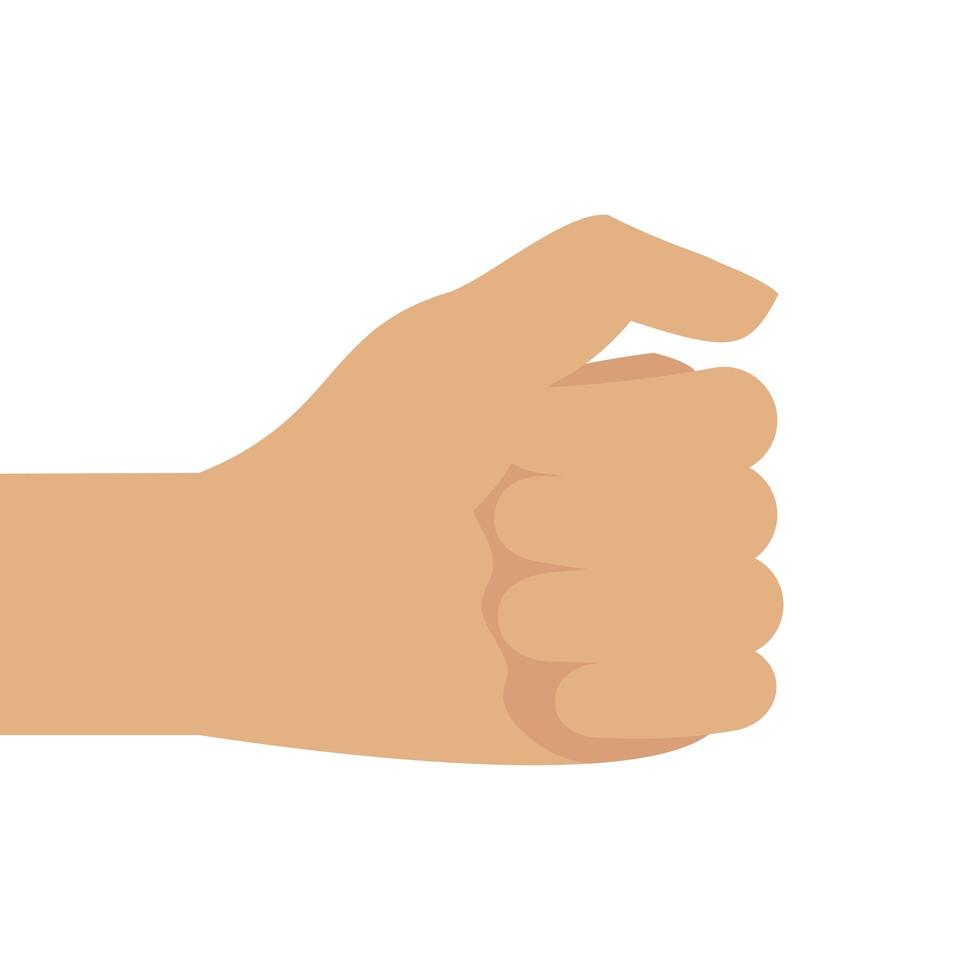 hand human fist isolated icon vector