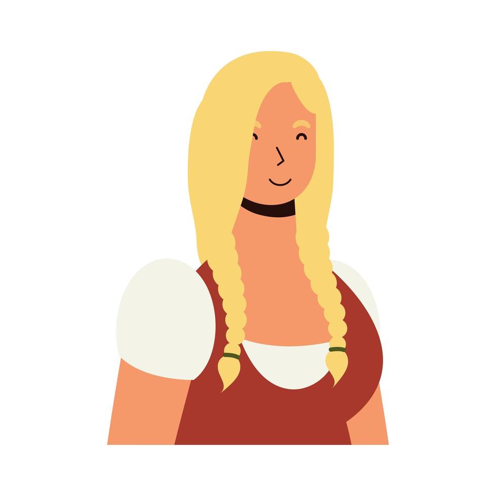 beautiful german blond woman character vector