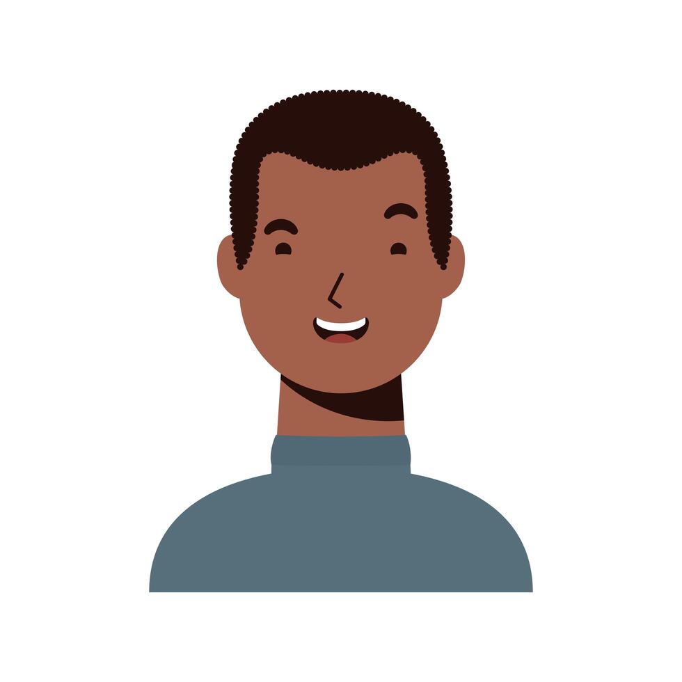 afro ethnic man character icon vector