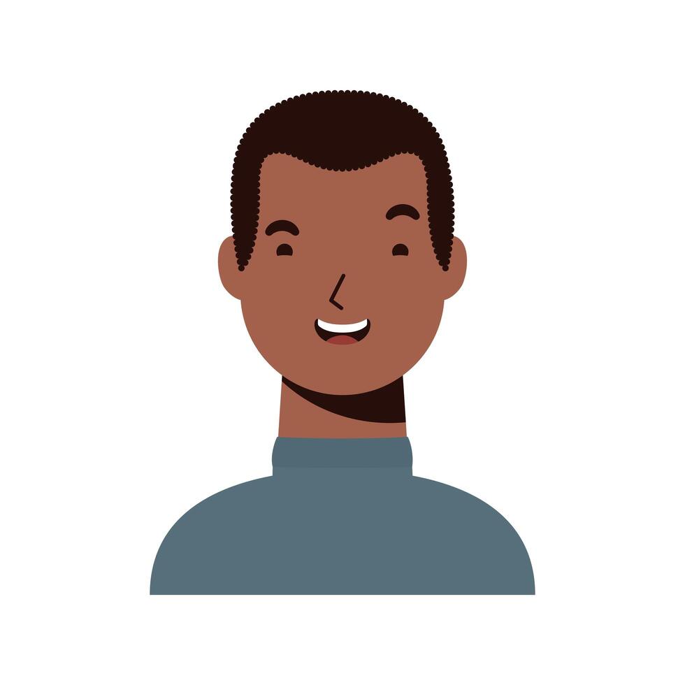 icono de personaje de hombre étnico afro vector