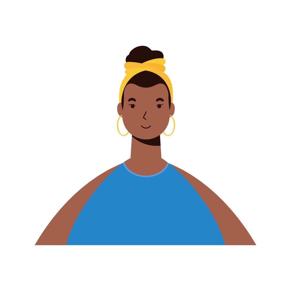 afro ethnic woman character icon vector