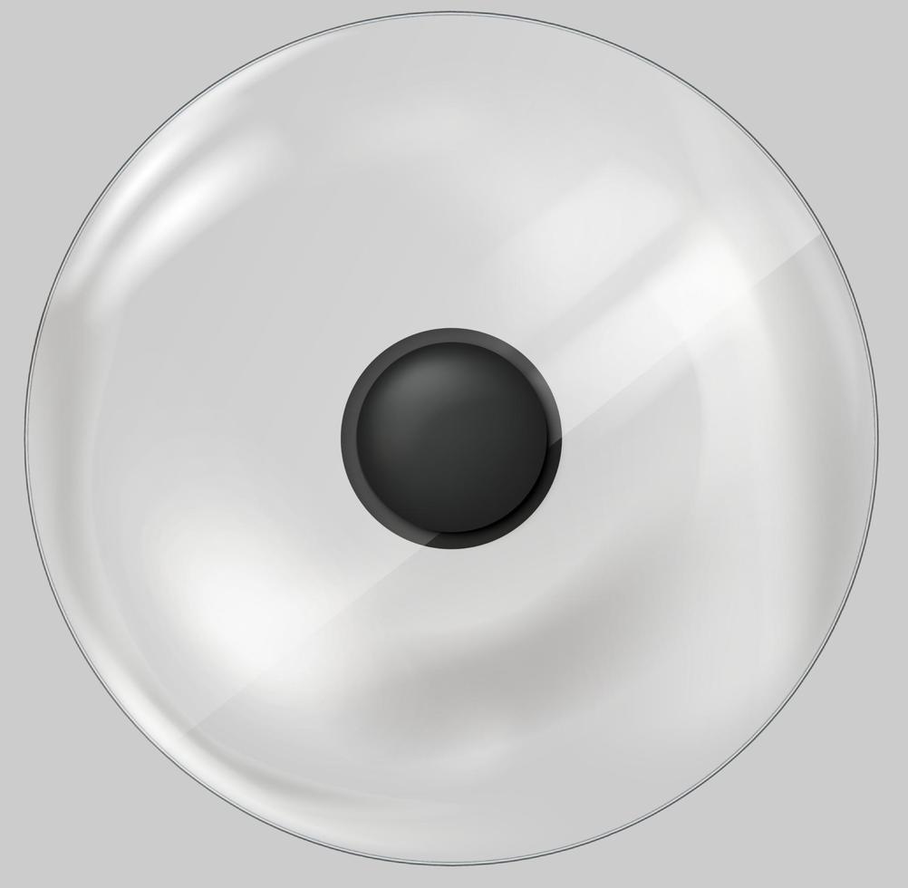 Classic round lid with plastic handle for dishes vector