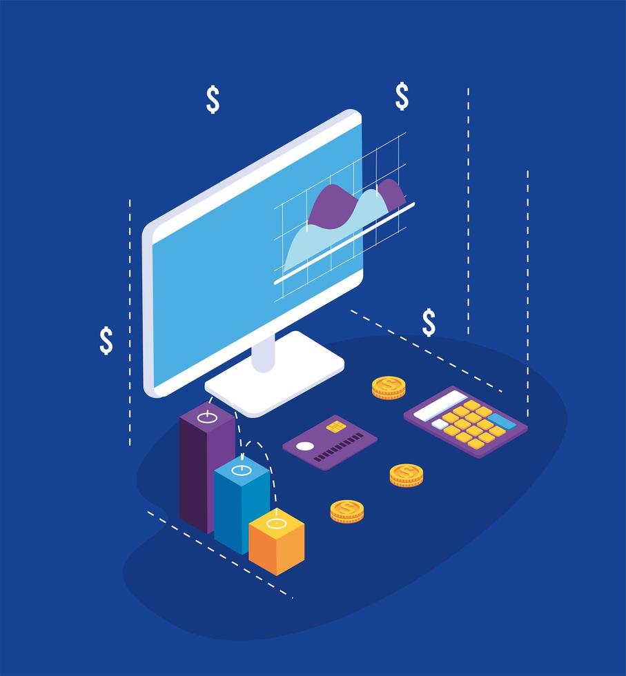 payment solutions with desktop vector