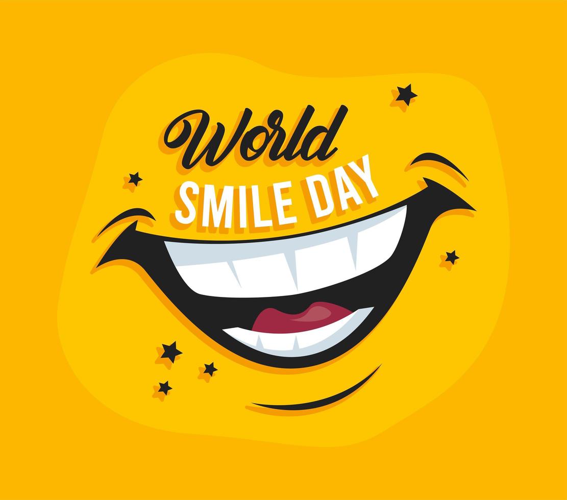 world smile day card vector