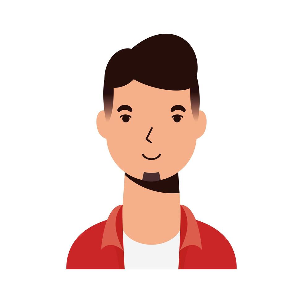 young man with beard avatar character vector