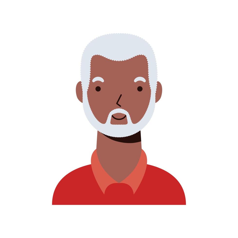old afro ethnic man character icon vector