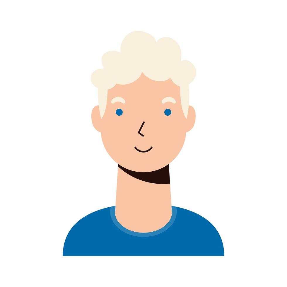 blond young man male avatar character vector