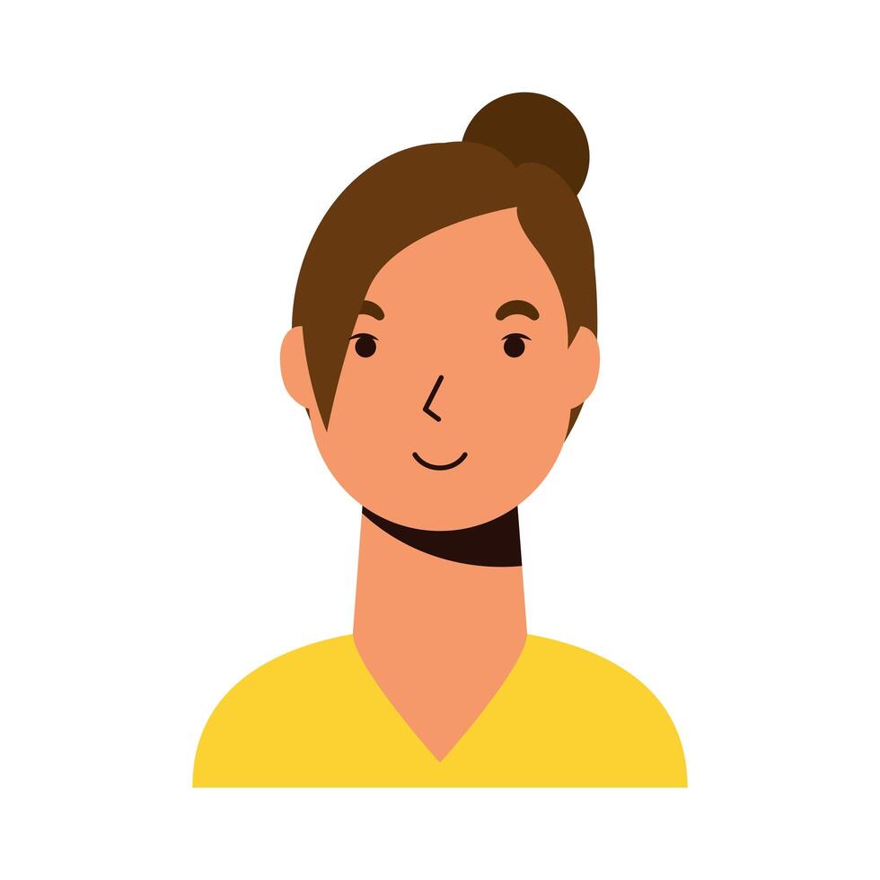 personaje de avatar femenino de mujer joven vector