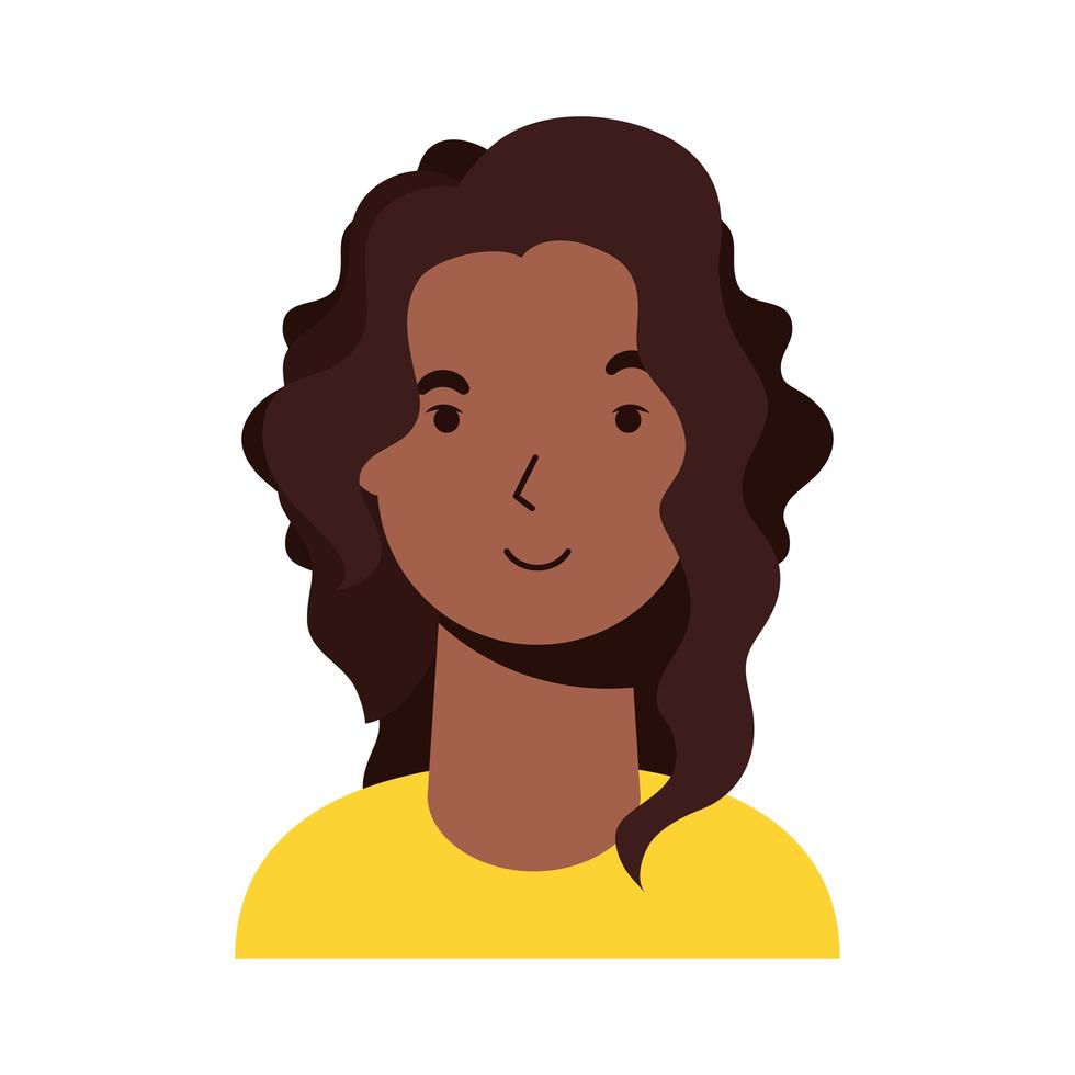 icono de personaje de mujer étnica afro vector