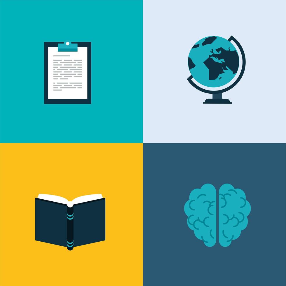 four education concept icons vector