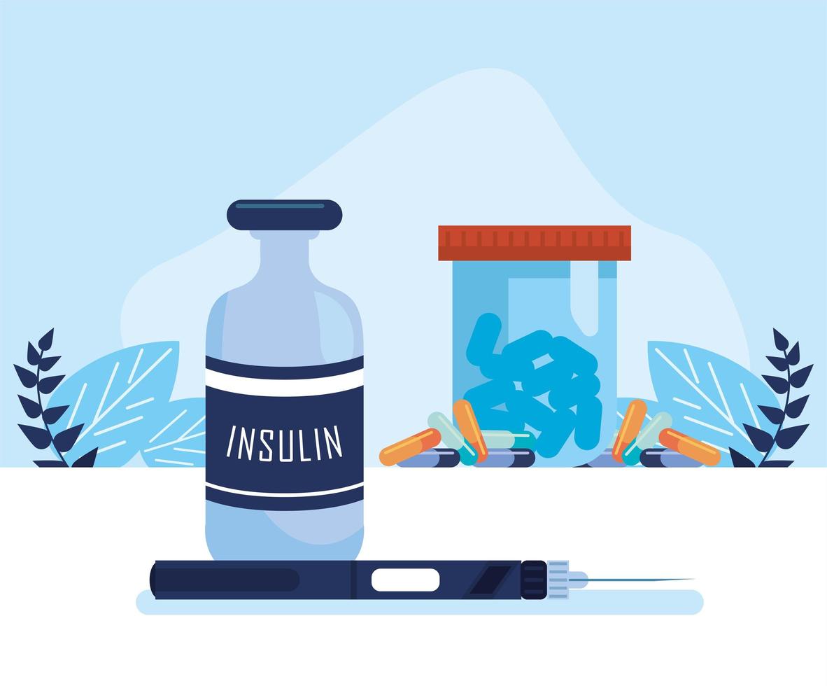 world diabetes day drugs vector