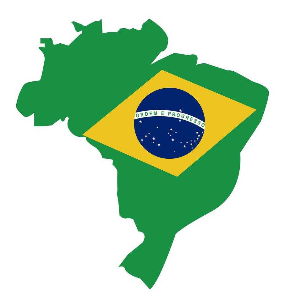 bandera de brasil en el mapa vector