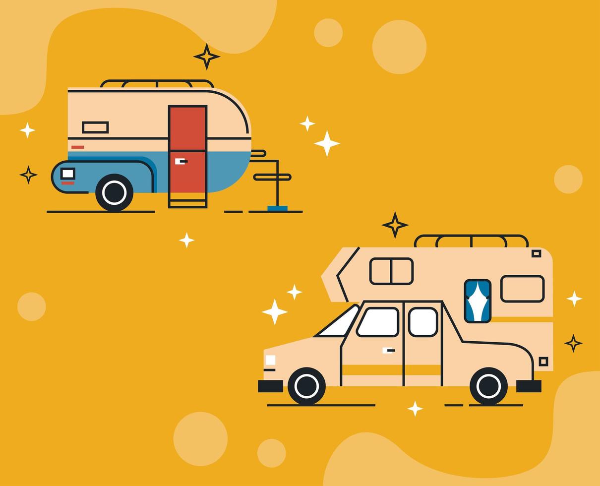 two recreational vehicles styles vector