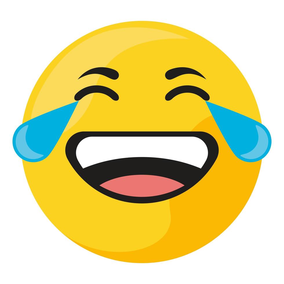 happy emoji laughter vector