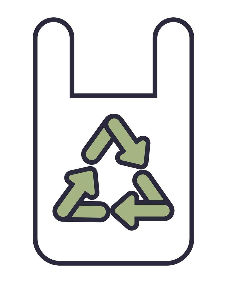bag with recycle symbol vector