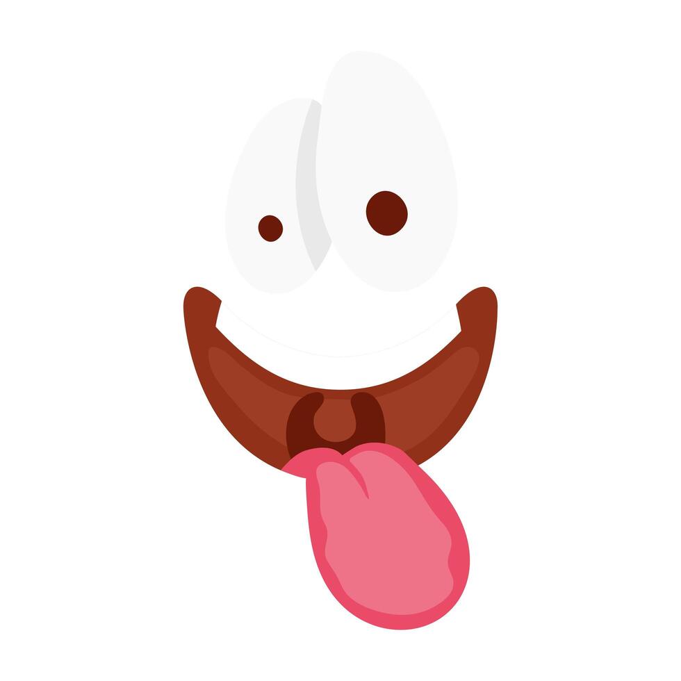 cara de emoji loco con lengua fuera día de los tontos vector