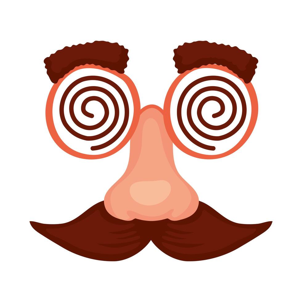 funny mask fools day accessory vector
