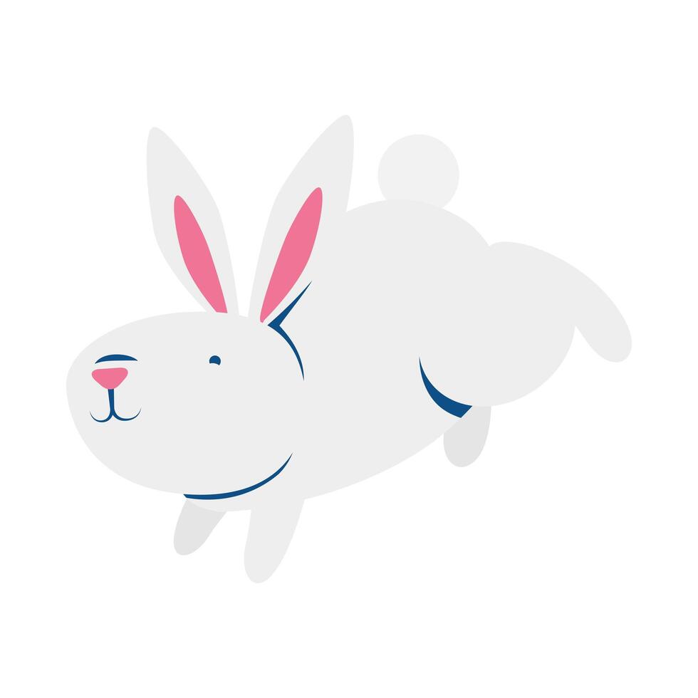 cute easter little rabbit jumping character vector