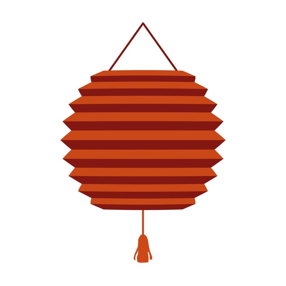 chinese red lamp decorative hanging icon vector
