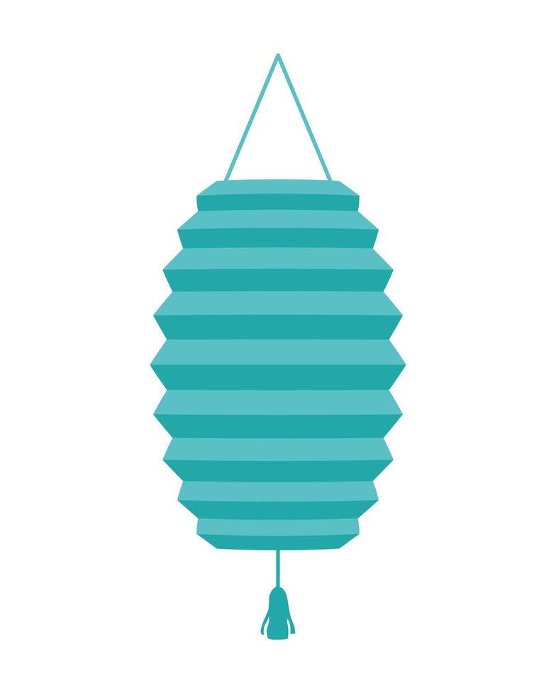 chinese blue lamp decorative hanging icon vector