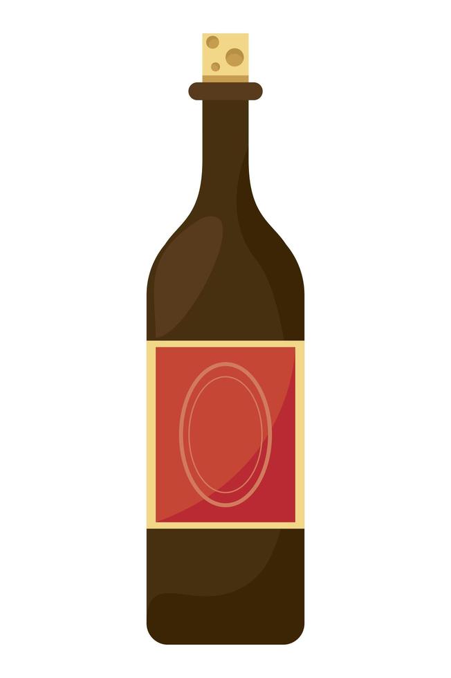 wine bottl with cork vector