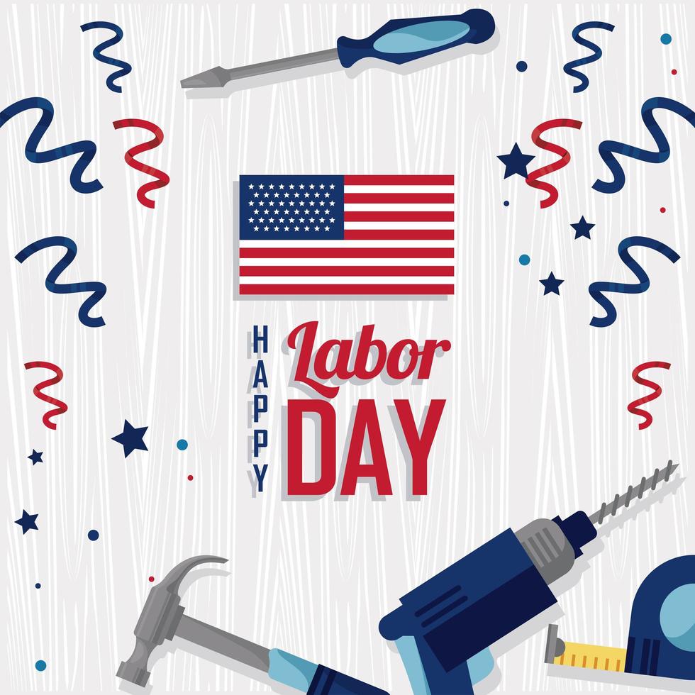labor day USA frame vector