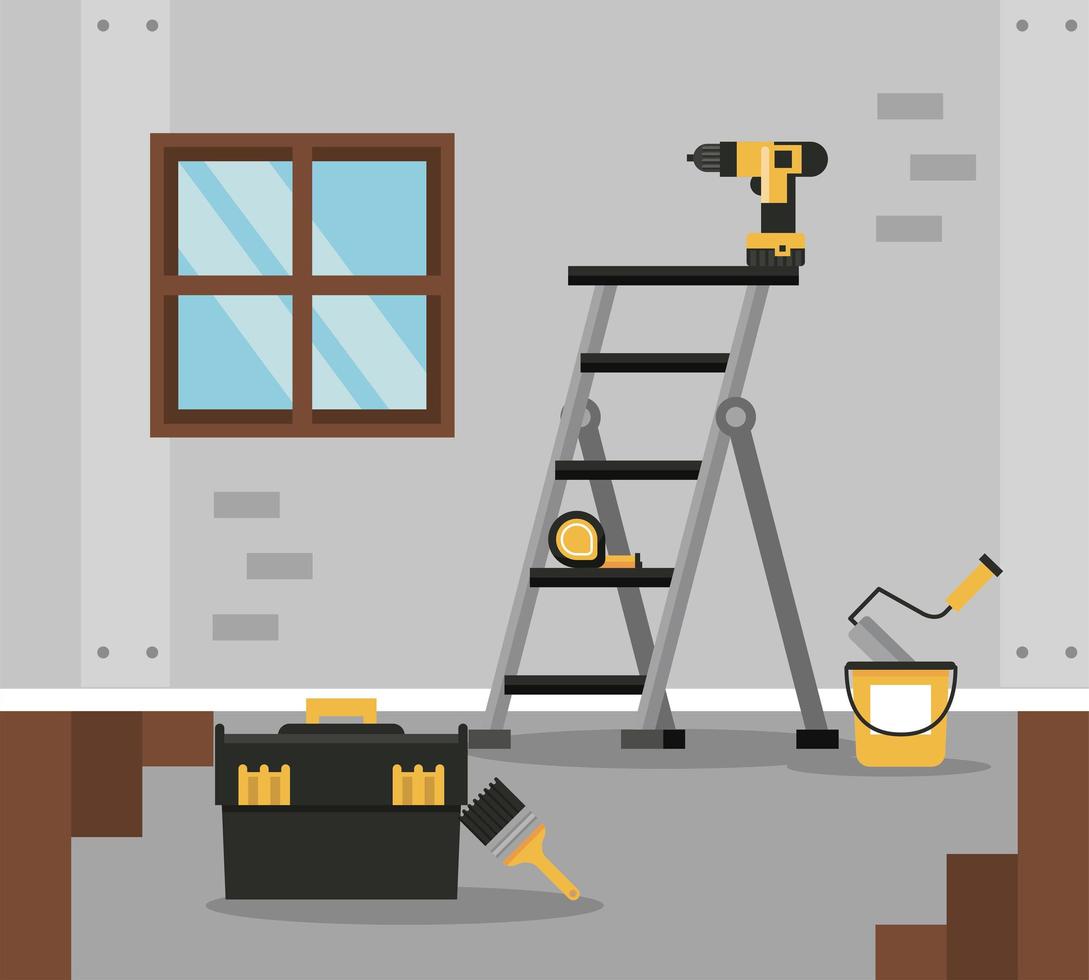 home improvement indoor scene vector