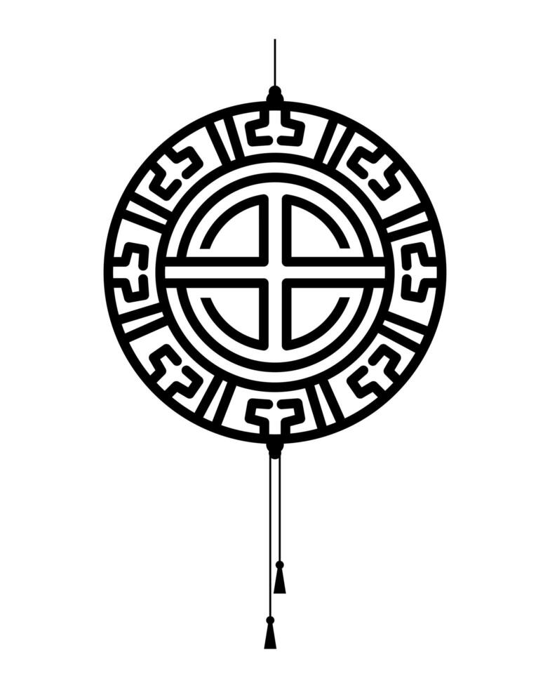 chinese seal toten hanging line style vector