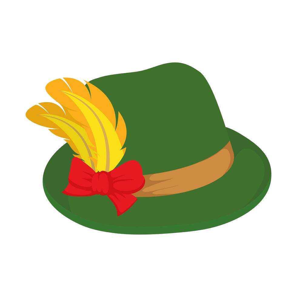 sombrero tirolés, icono de la cultura alemana vector