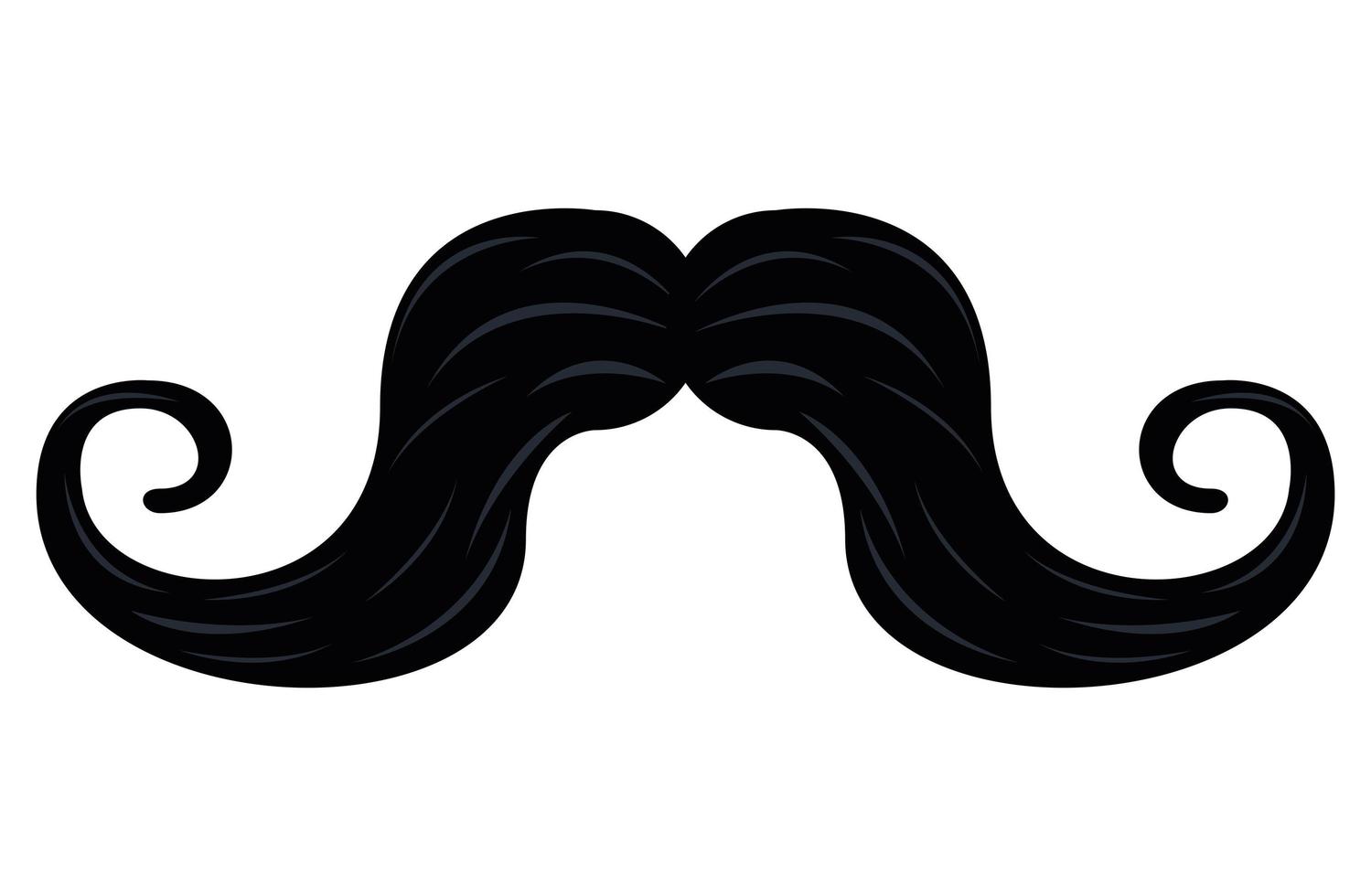 mustache male silhouette style vector