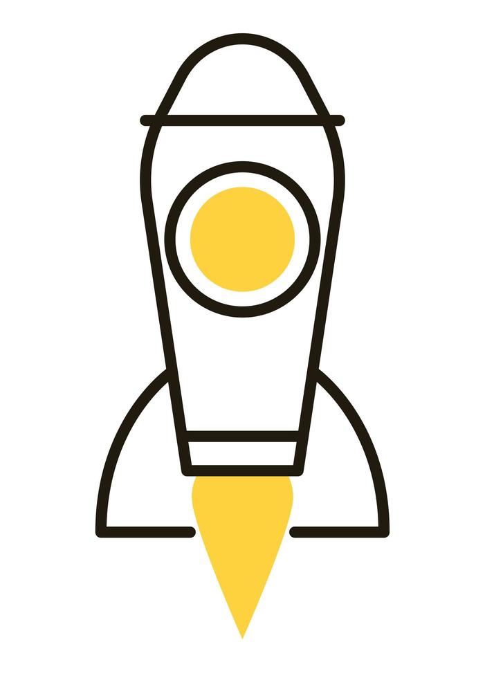yellow rocket startup vector