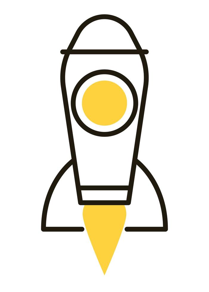 yellow rocket startup vector