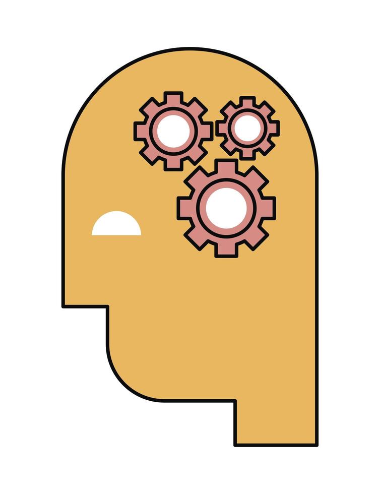 profile with gears vector