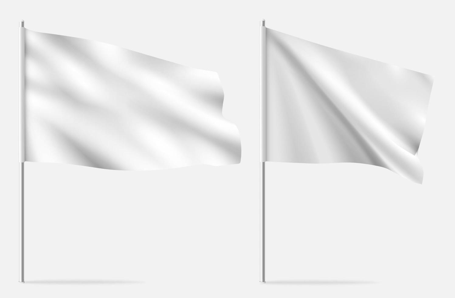 White clean horizontal waving template flag. vector