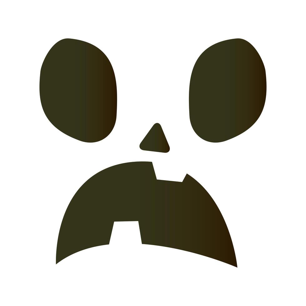 halloween pumpkin face with two teeth emoji icon vector