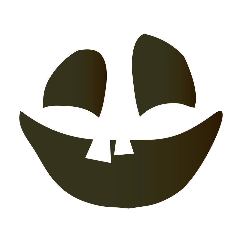 halloween pumpkin face with two teeth emoji vector