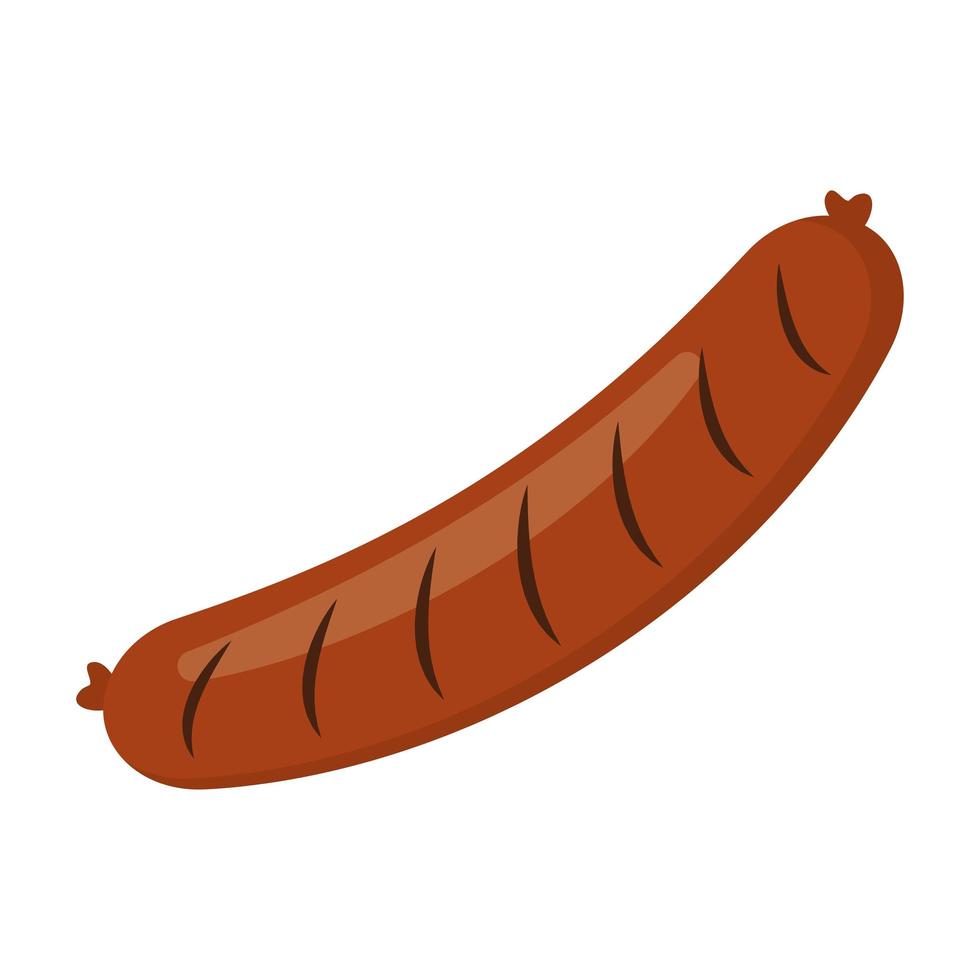 delicious sausage fried food icon vector