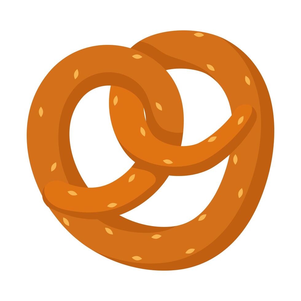 pretzel pastelería panadería icono de comida vector