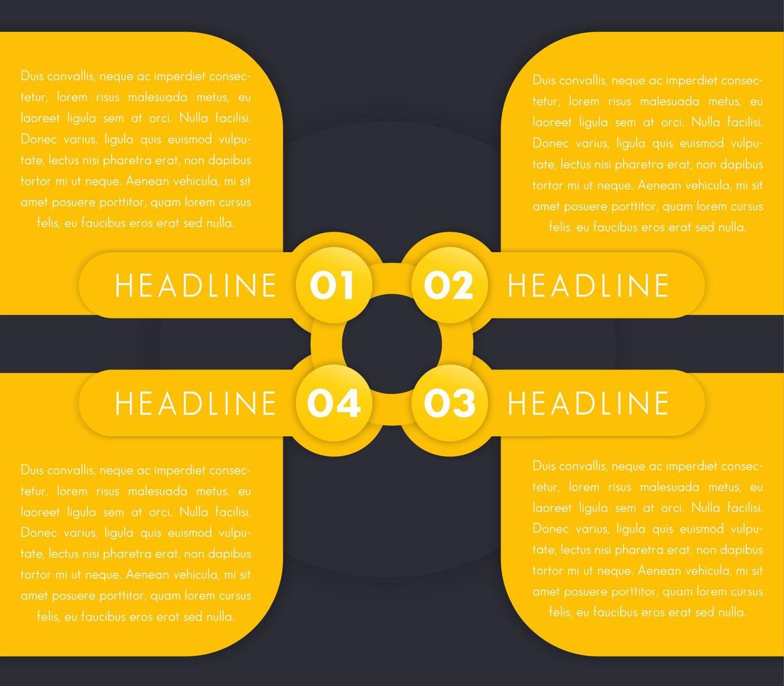 1,2,3,4, step labels, timeline template, infographics design elements vector