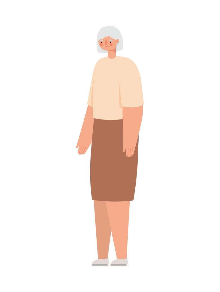 smiling grandmother illustration vector