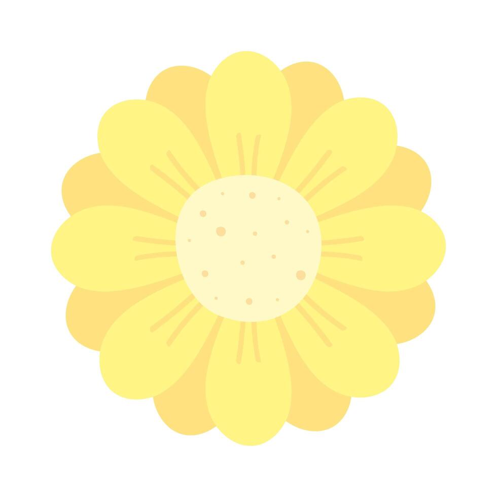 cute yellow garden flower nature icon vector