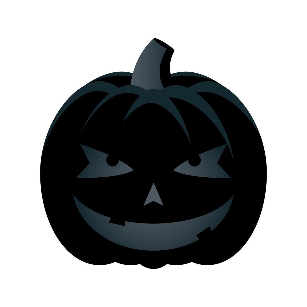 halloween black pumpkin face isolated style icon vector