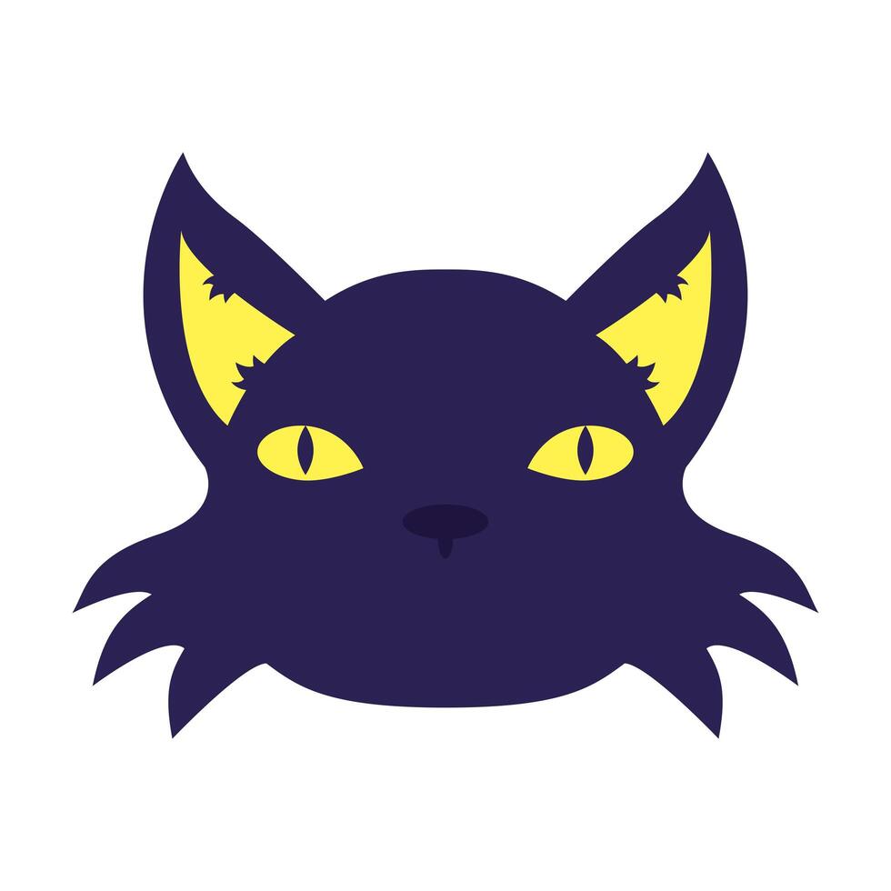 halloween cat black mascot head icon vector