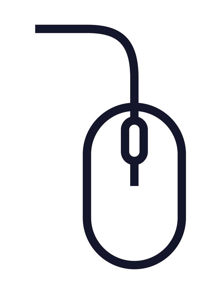 computer mouse line style vector