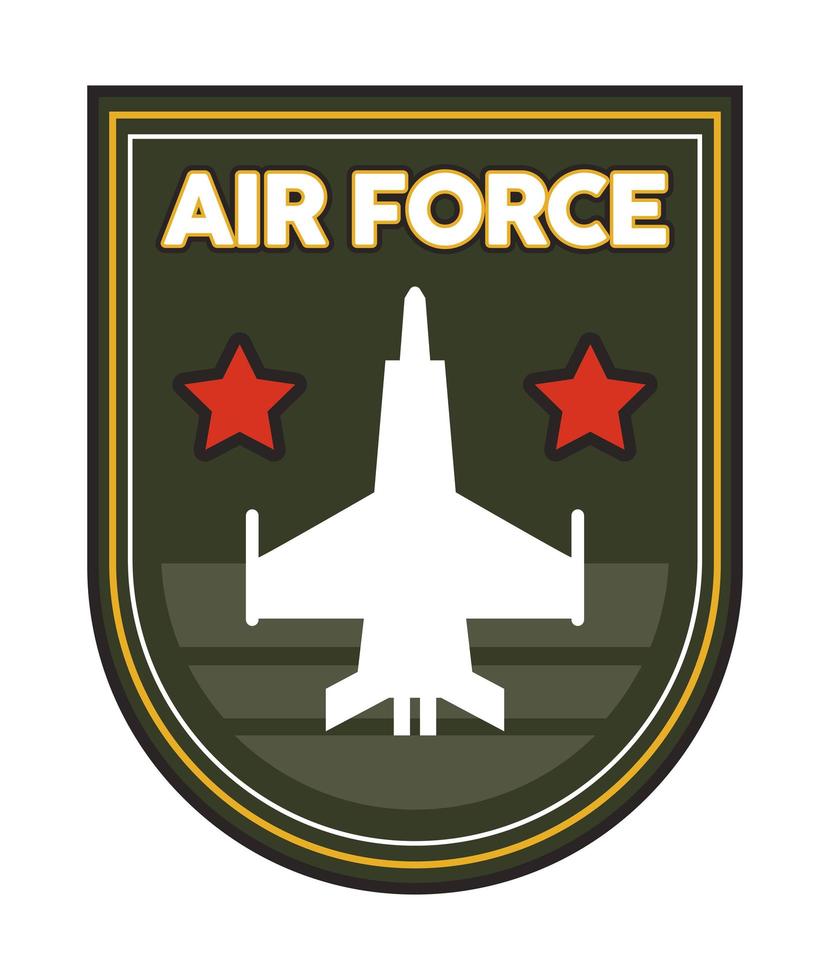 escudo de la fuerza aérea con avión vector