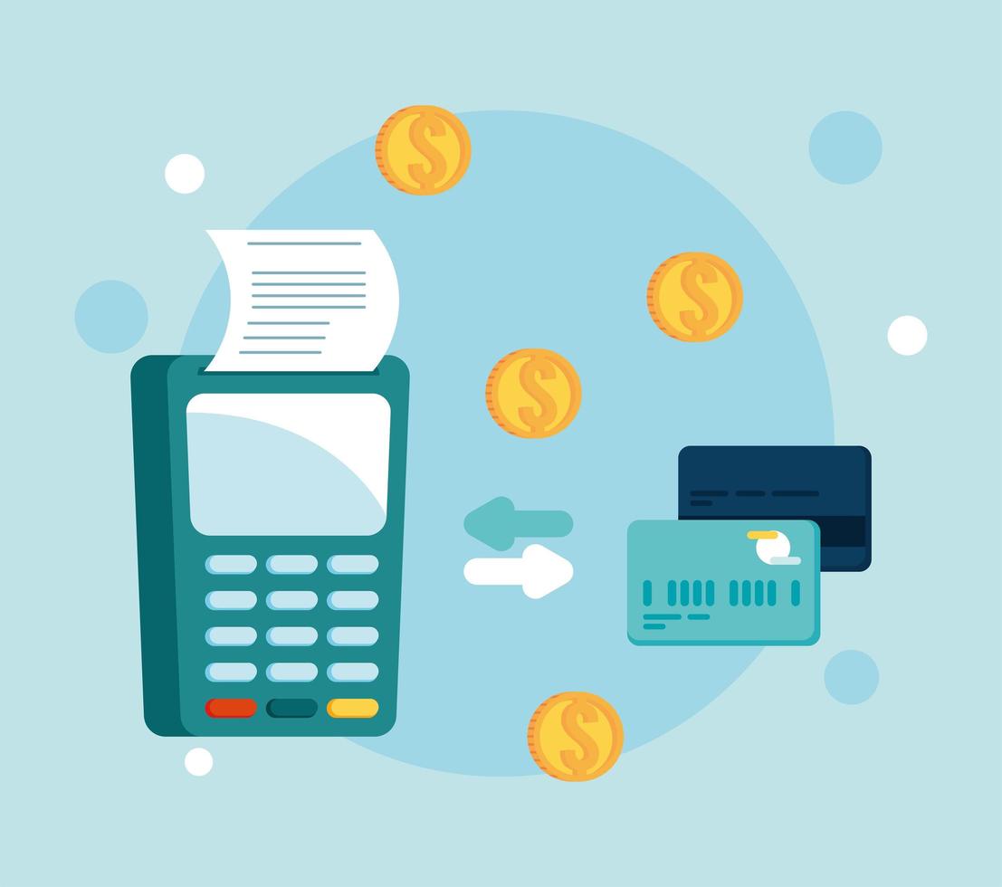 voucher with mobile transaction vector