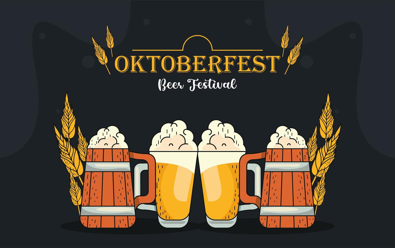 tarjeta de celebración del oktoberfest vector