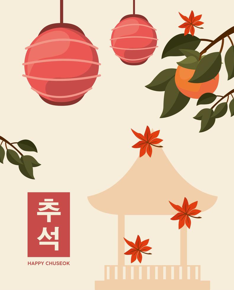 feliz chuseok coreano vector