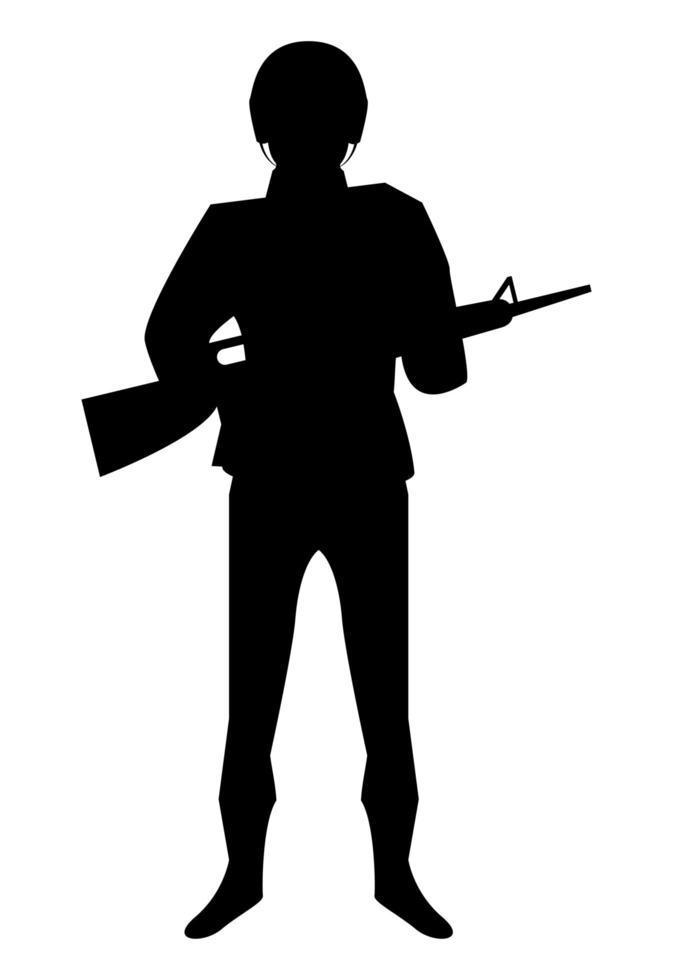 soldier and rifle vector